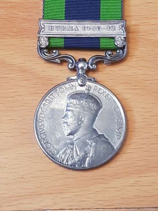 British India Gsm Burma 1930 - 32 Medal Manchester Regiment.