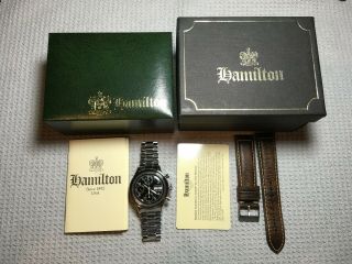 Vintage Hamilton 9941A Valjoux 7750 Chronograph Automatic Watch w/ Box & Papers 2