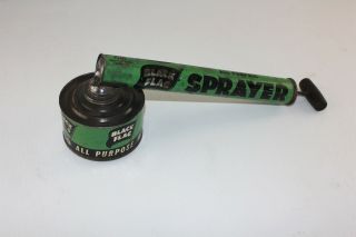Rare GREEN & BLACK FLAG Vintage Pump Bug Insect Fly Sprayer Outdoor Garden Lawn 2