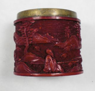 A Cinnabar Lacquer Box (lacking Cover) Chinese C.  1800
