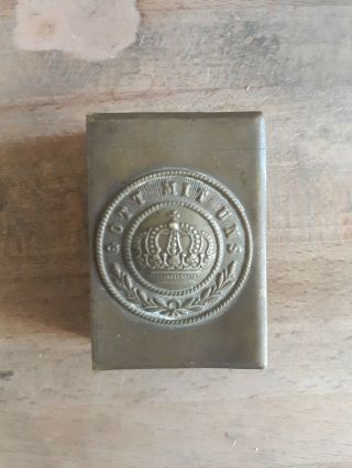 WWI Gott Mit Uns Brass Match box,  same design as belt buckle 2