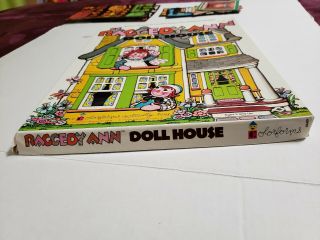 Neat Vintage 1974 RAGGEDY ANN DOLL HOUSE Colorforms & Extra Doll With Outfits 7