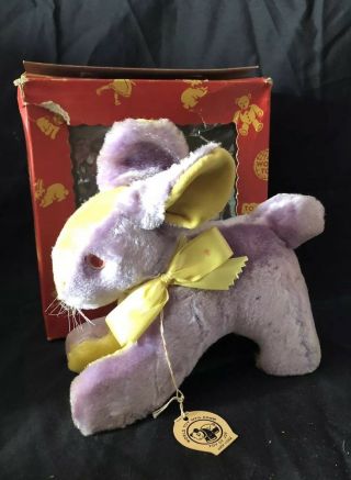 Vintage Stuffed Mohair Rabbit World Toy Plush Play Easter Toy Of Joy Orig Box