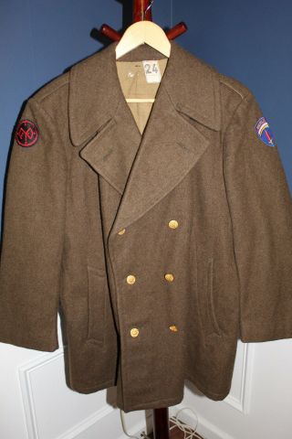 Rare Ww2 U.  S.  Army " French Made " Double Patched Wool Uniform Coat