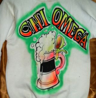Rare Vintage 1960s Stanley Mouse Hand Airbrushed Shirt Chi Omega Fraternity
