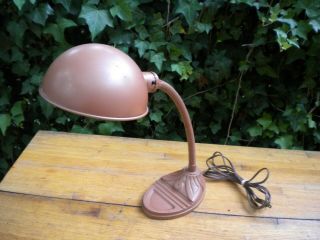 Vintage Bronze Rex Electric Co.  Gooseneck Desk Table Lamp Industrial