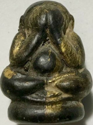 Phra Pidta Sangkadjay Lp Rare Old Thai Buddha Amulet Pendant Magic Ancient 150