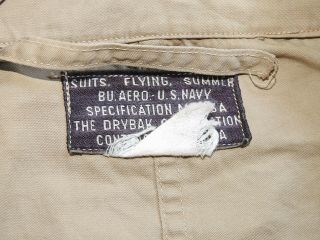 US Navy USMC Marine WW2 F4U CORSAIR F6F HELLCAT PILOT M - 426A KHAKI FLIGHT SUIT 8