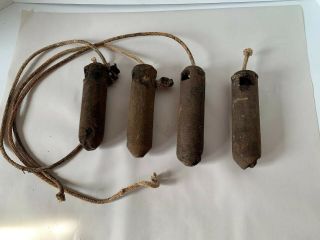 4 Vintage 3lb Cast Iron Window Sash Weights - Early1900s
