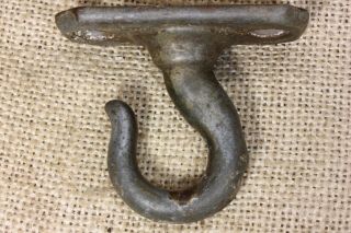 Old Plant Hook Porch Ceiling Wash Line Rustic Iron Galvanized Vintage 2 3/8 "