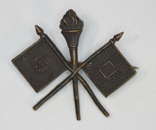 Scarce Wwi Us Army Officer Insignia Signal Corps Pin Subdued Aef Ww1