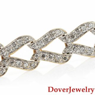Estate 3.  80ct Diamond 14K Gold Cluster Fancy Link Bracelet 21.  8 Grams NR 3
