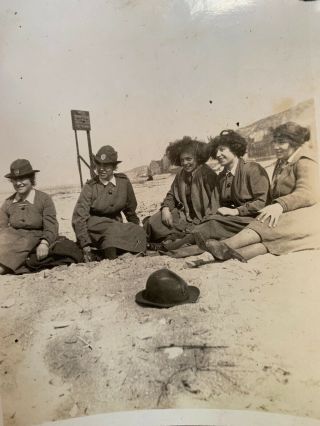 1917 WWI British Women ' s Army Auxiliary Corps (WAAC) on Beach Photo 3