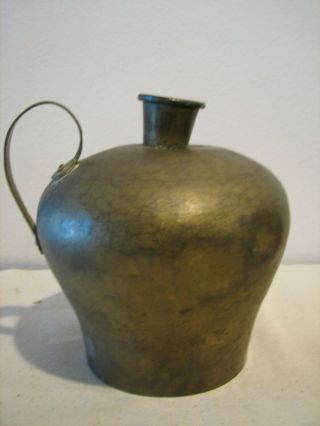 Antique Primitive Brass ? Copper ? Jug Dovetailed