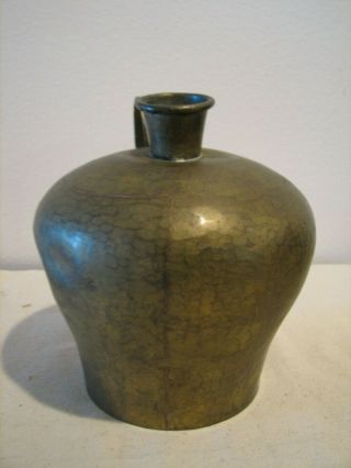 antique Primitive BRASS ? COPPER ? JUG Dovetailed 2