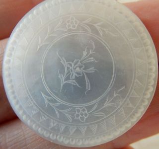 Antique Chinese Mother Of Pearl Gaming Counters Chips Flower @@