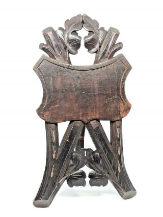 R6 Black Forest Wood Carved Flatware Knife Rest Holder Antique German 1890 