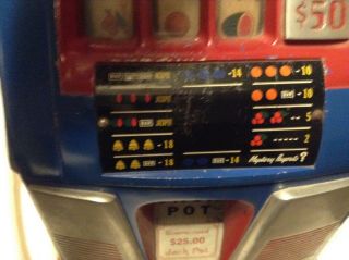 MILLS 25 CENT 777 HI - TOP ANTIQUE SLOT MACHINE 9