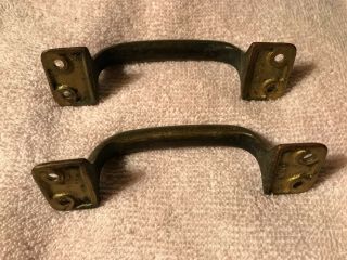 2 Vintage Solid Unpolished Brass 4 