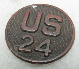 Ww1 24th Regiment (african American Unit) Collar Disc - Post