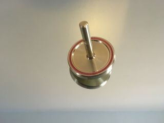 Brass spinning top with ceramic bearing,  rip cord and index (over 16 min spin) 4