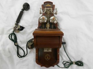 Stats Telefonen Antique Vintage Wall Wooden Winding Telephone