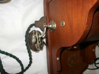 STATS TELEFONEN ANTIQUE VINTAGE WALL WOODEN WINDING TELEPHONE 7