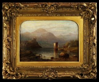 Fine 19th Century Romantic Landscape Oil Painting | Antique Gilt Frame