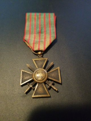 Ww1 1914 - 1917 Croix De Guerre Military Medal - - See Our Ww1 Store/