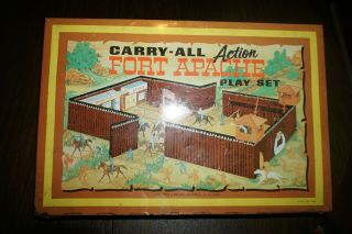 Vintage Fort Apache Western Toy Play Set With