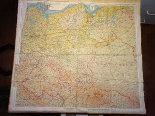 Ww2 Wwii 1943 Escape Silk Maps E/f Europe Germany Poland Hungary
