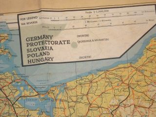 WW2 WWII 1943 Escape Silk Maps E/F Europe GERMANY POLAND HUNGARY 3