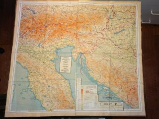 WW2 WWII 1943 Escape Silk Maps E/F Europe GERMANY POLAND HUNGARY 5