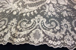Antique French Country Victorian Chic Tambour Lace Curtains w/ Floral Pattern 9