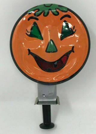 Vintage Halloween Tin Sparkling Pumpkin Made In Japan