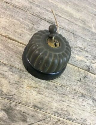 Brass & Ceramic Jelly Mould Dolly Light Switch With Crabtree Bakelite Piece. 2
