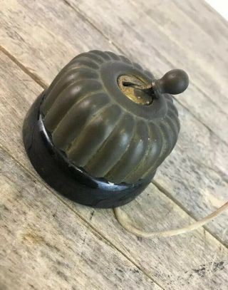 Brass & Ceramic Jelly Mould Dolly Light Switch With Crabtree Bakelite Piece. 3