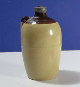 Vintage Stoneware Ceramic Small Whiskey Jug Crock - Marked Usa