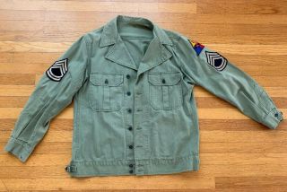 Wwii Us Army Hbt Fatigue 1st Pattern Shirt/jacket 13 Star Orig Med/large Size