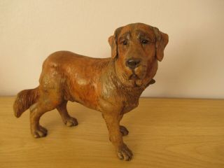 LARGE ANTIQUE BLACK FOREST CARVED H.  MADER ST.  BERNARD DOG SWISS WOOD CARVING 10