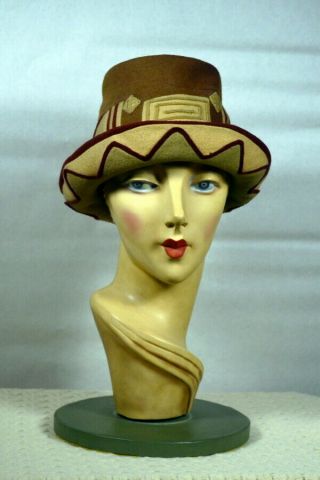 RARE 1920s Vintage LENCI FELT CLOCHE HAT_Italian Doll Maker_Ars Lenci Torino 2