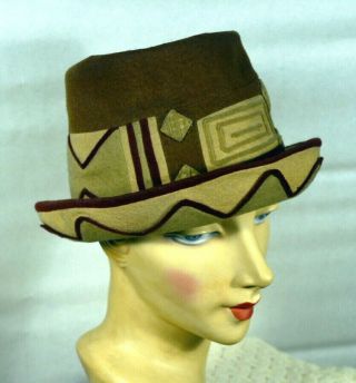 RARE 1920s Vintage LENCI FELT CLOCHE HAT_Italian Doll Maker_Ars Lenci Torino 5