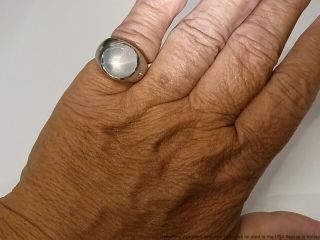15ct Natural No Heat Star Sapphire Diamond 14k Mens Ring 16g White Gold Vintage 11