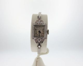 Antique Vintage Estate Hamilton Platinum Diamonds 6.  25 " Women 