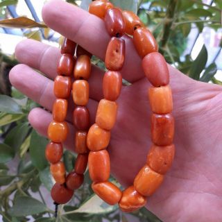 Antique Natural Amber Kahraman Beads Necklace 47.  9 Grams. 2