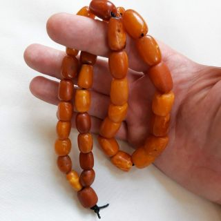 Antique Natural Amber Kahraman Beads Necklace 47.  9 Grams. 4