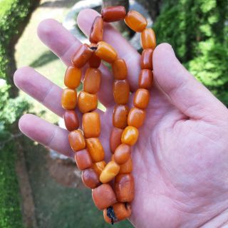 Antique Natural Amber Kahraman Beads Necklace 47.  9 Grams. 6