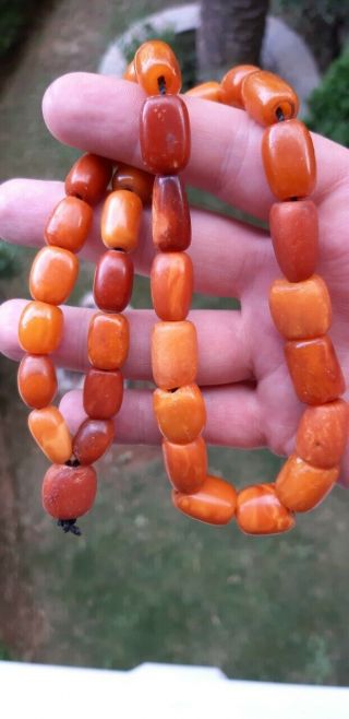 Antique Natural Amber Kahraman Beads Necklace 47.  9 Grams. 9