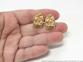 Massive 18k Gold Nugget Tiffany Co Mens Cufflinks Vintage Midcentury 37.  4 grams 10