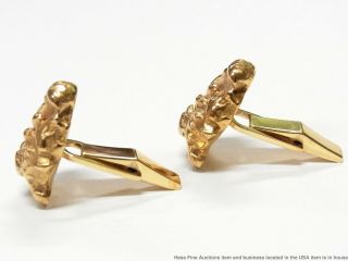 Massive 18k Gold Nugget Tiffany Co Mens Cufflinks Vintage Midcentury 37.  4 grams 4